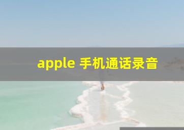 apple 手机通话录音